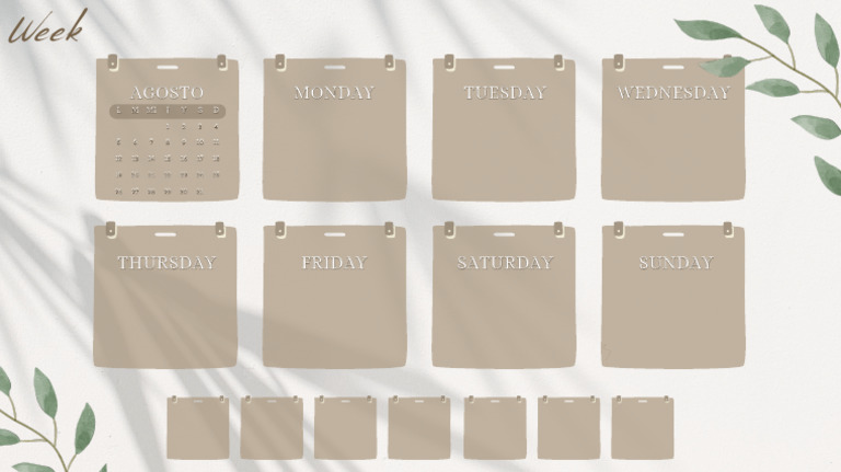 Cream Minimalist Aesthetic Printable Weekly Planner Calendar | PDF