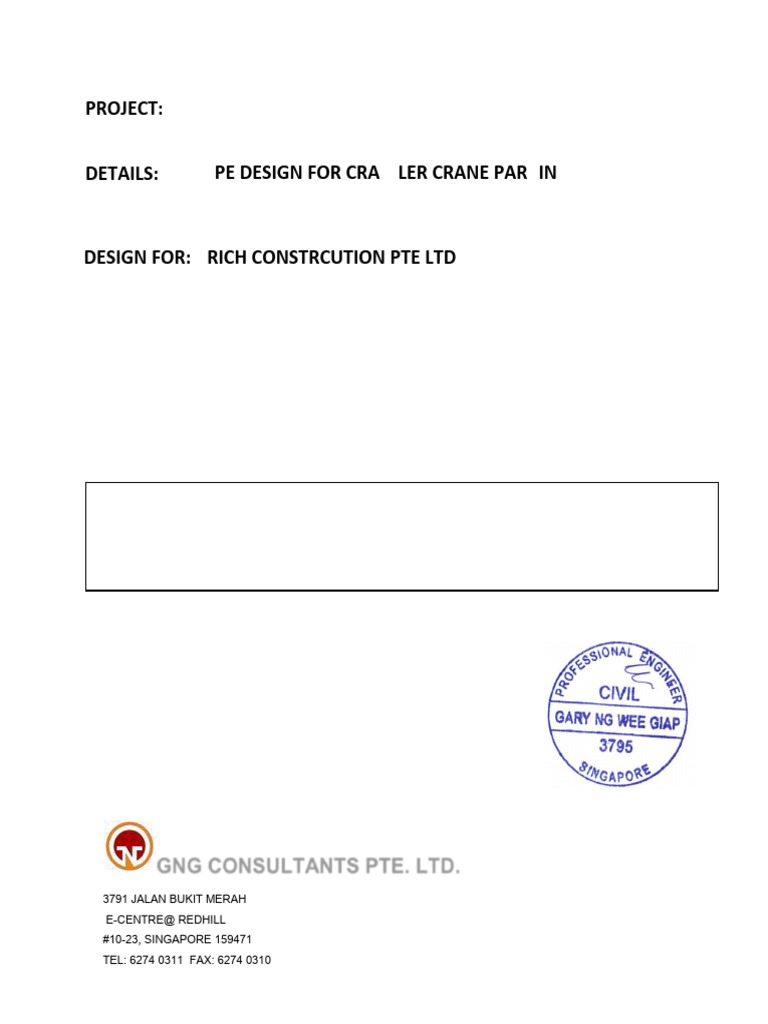 PE Calculation For Crane Parking | PDF