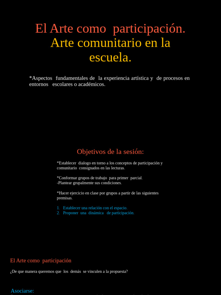 Arte y Participación Comunitaria Escolar | PDF | Arte de performance ...