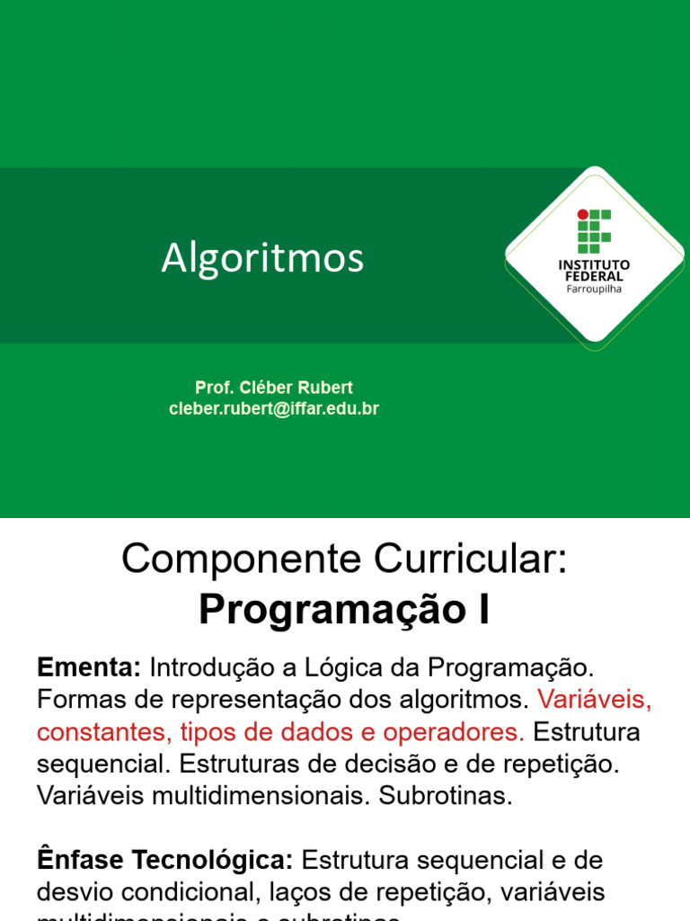 Aula 3 - Variveis Tipos de Dados e Operadores | PDF