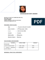 Noorhazlina Binti Zakara: Personal Particulars