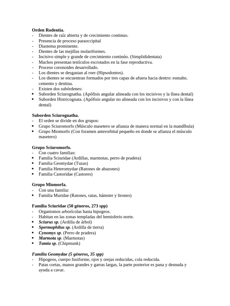ORDEN RODENTIA | PDF
