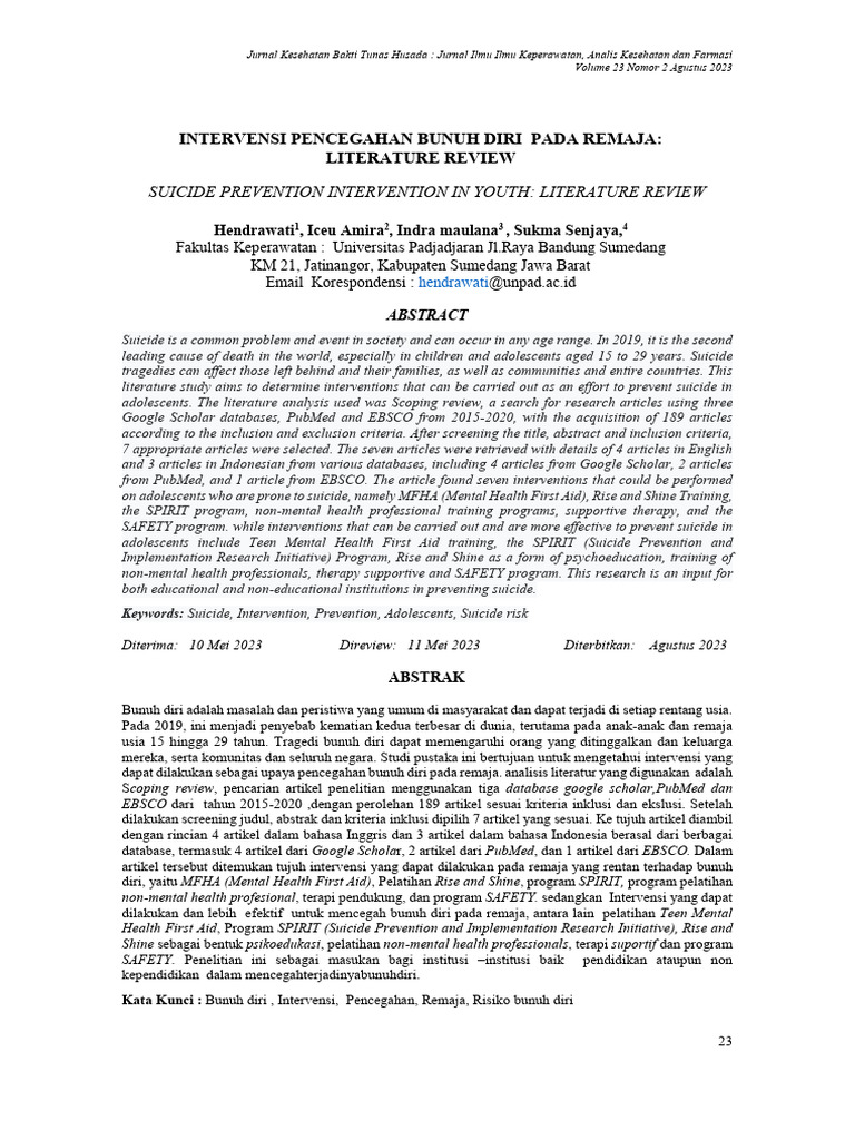 Intervensi Pencegahan Bunuh Diri | PDF