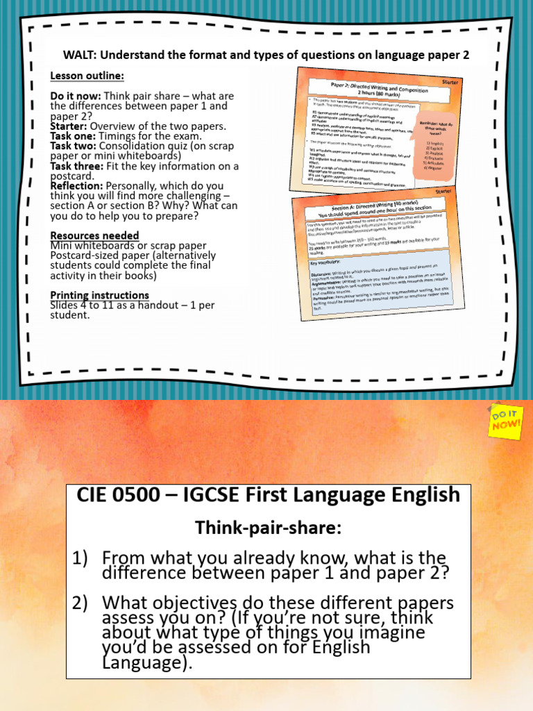 Understand The Format and Types of Questions On Language Paper 2 - 9FLE ...