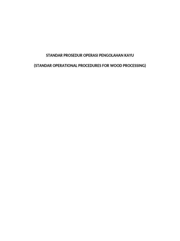SOP Pengolahan Kayu | PDF