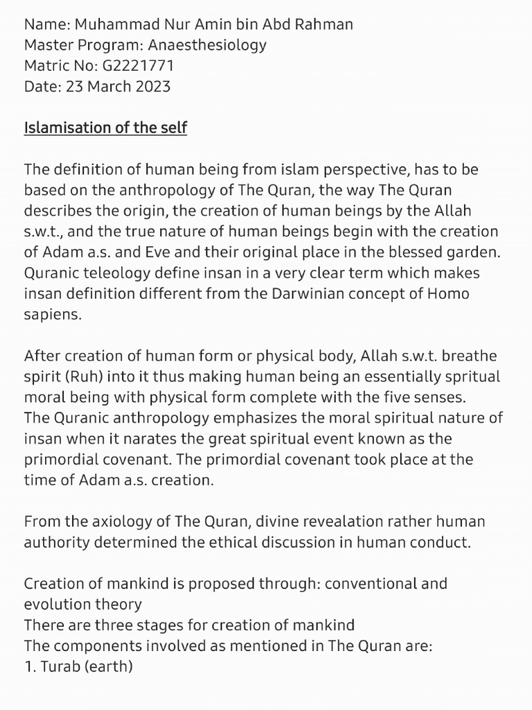 Islamisation of Self | PDF