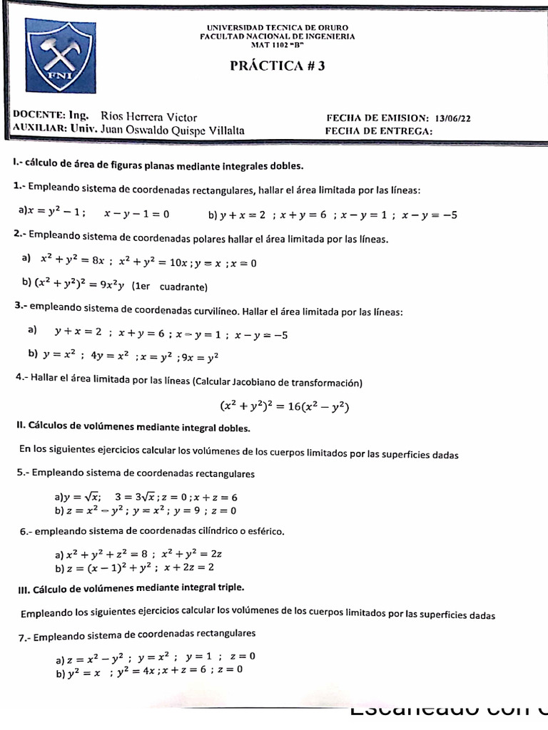 Práctica 3 Mat 1102 B | PDF