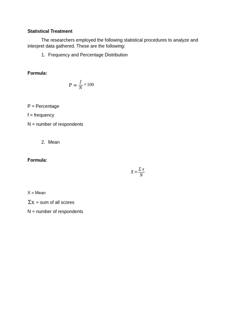 Statistical Treatment | PDF