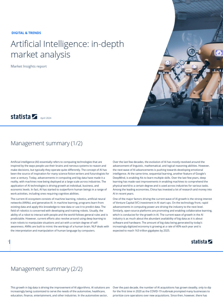 Study Id50485 in Depth Report Artificial Intelligence | PDF