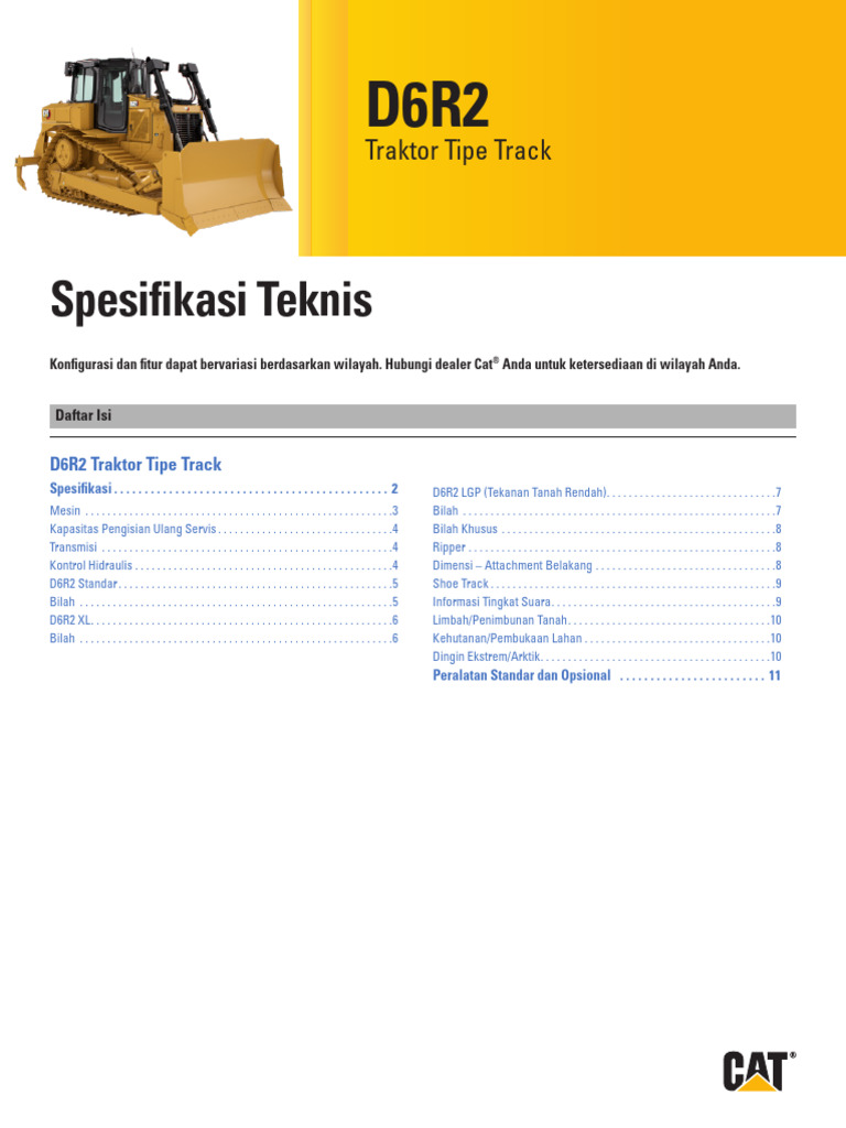 Spesifikasi Teknis: Traktor Tipe Track | PDF