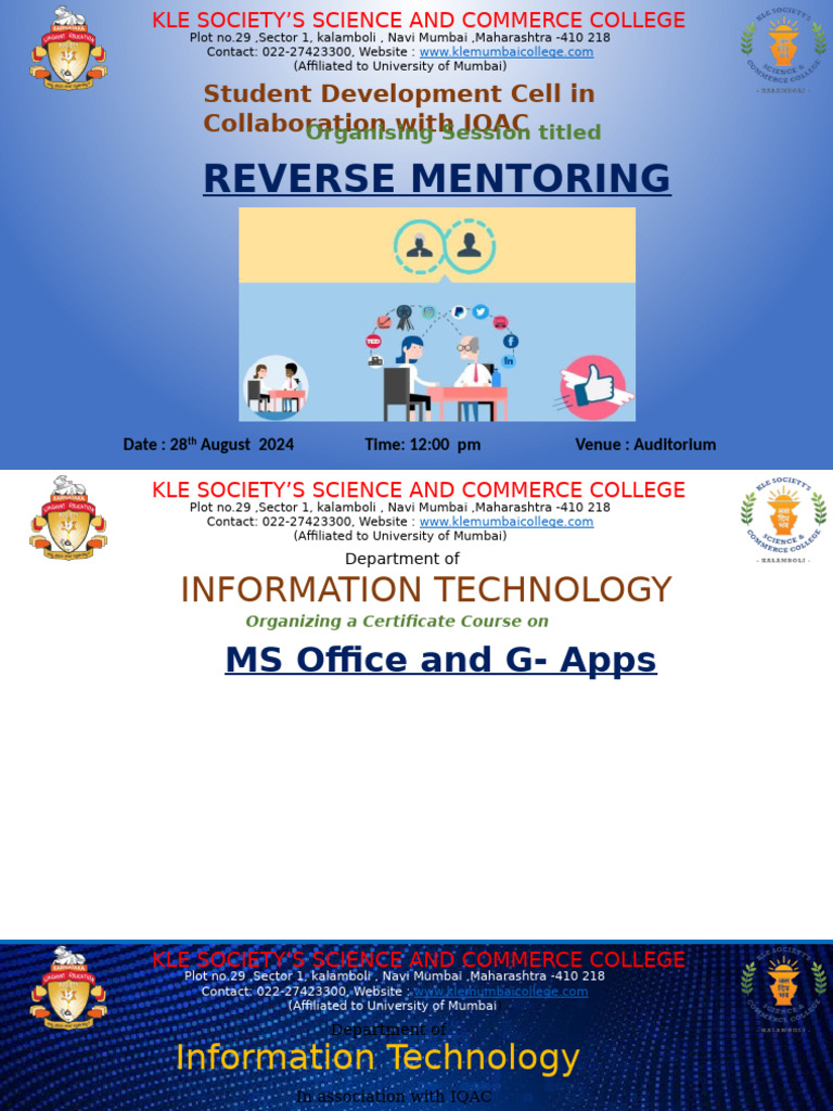 Reverse Mentoring: Student Development Cell in Collaboration With IQAC ...