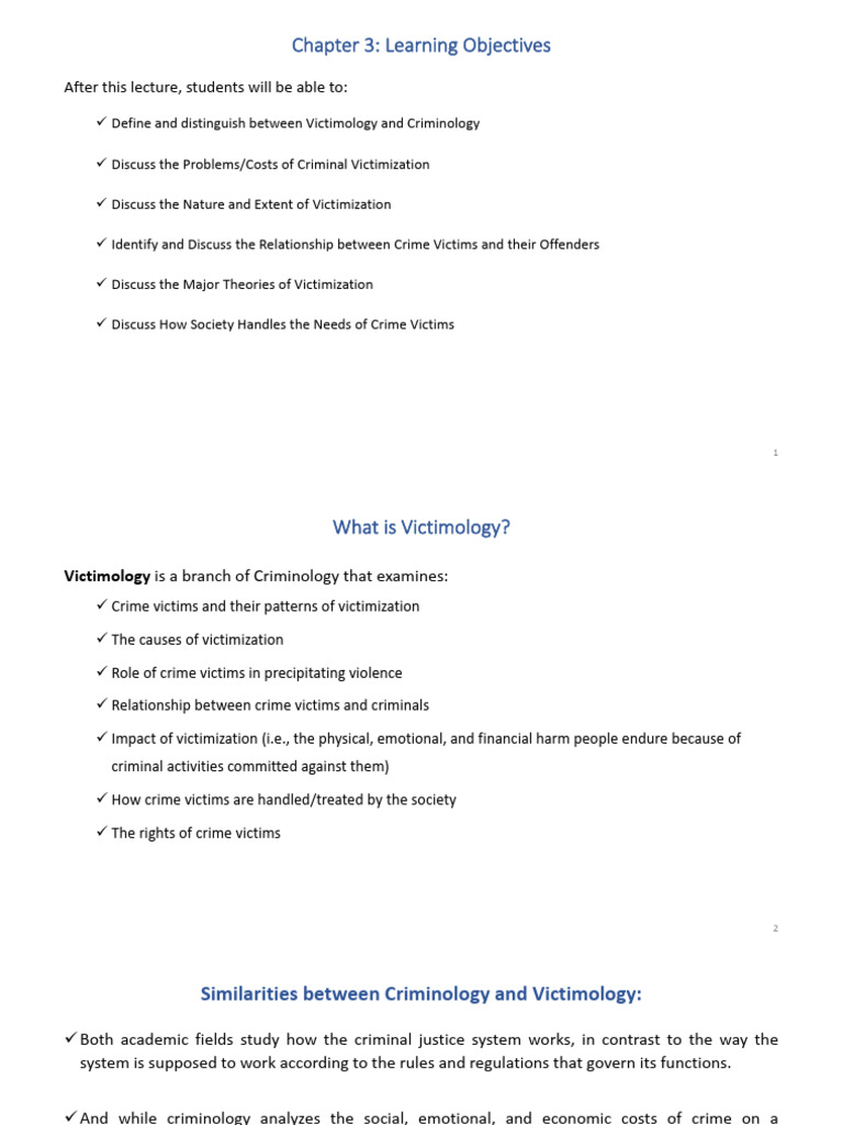 Chapter 3 - Victims and Victimization | PDF