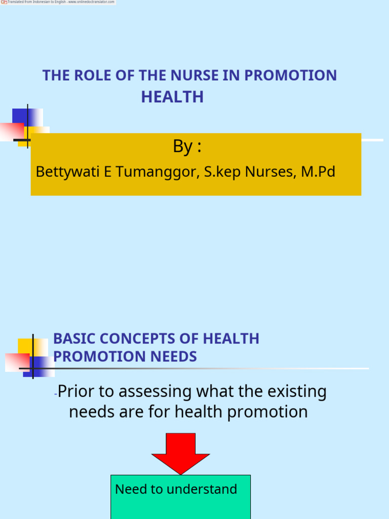 Peran Perawat Dalam Promosi Kesehatan Id En Pdf