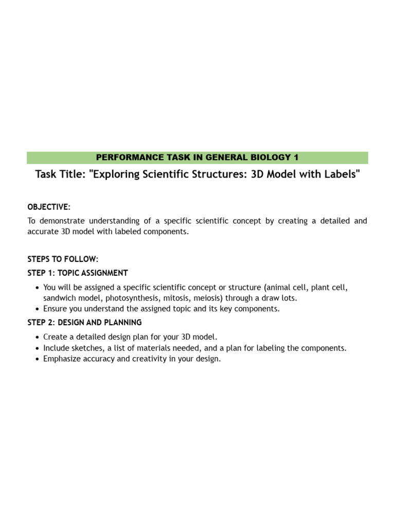 Open 12 Meyer Performance Task in General Biology 1 | PDF