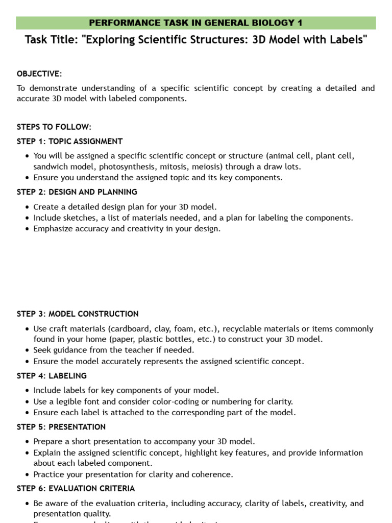 12 Meyer Performance Task in General Biology 1 | PDF