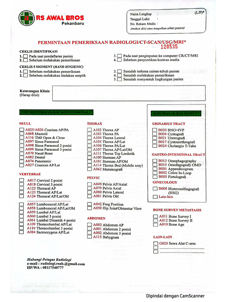 PP 4 Ep 2 Form Permintaan Radiologi | PDF