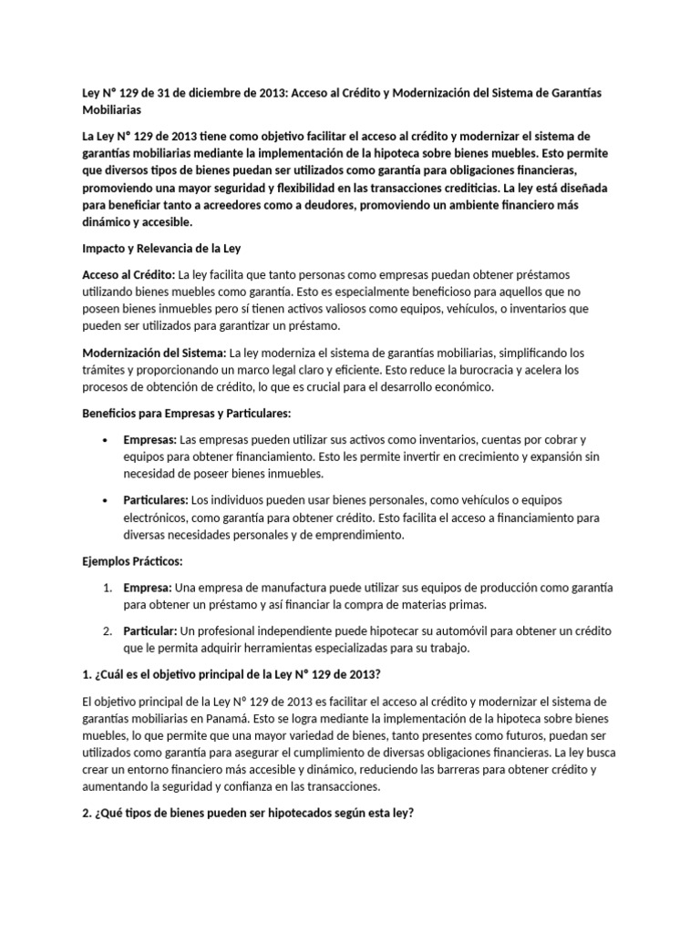 Ley 129 | PDF