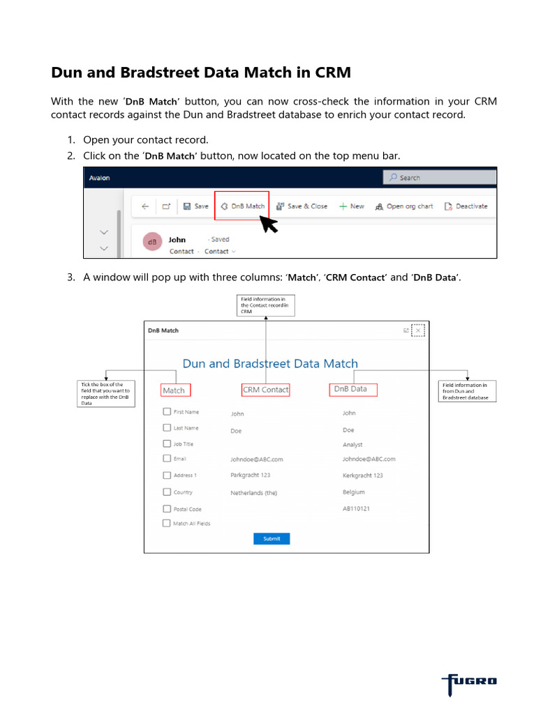 DNB Match User Guide | PDF