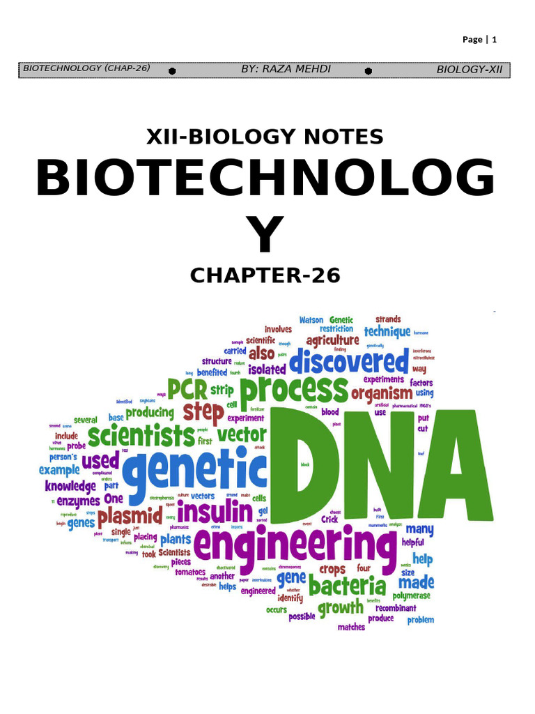 PDF Biotechnology Chap 26 (Xii 2023 24) | PDF