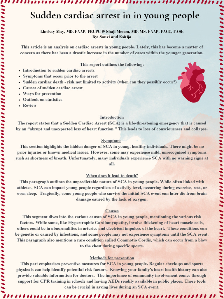 Sudden Cardiac Arrest in Young People | PDF | Cardiac Arrest | Self ...