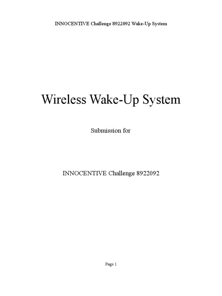 Wireless Wake-Up System Proposal | PDF | Antenna (Radio) | Detector (Radio)