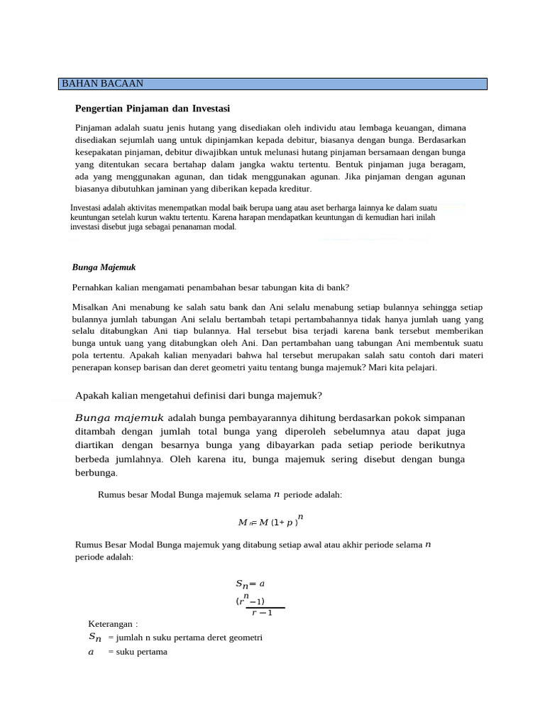 Pdf Modul Ajar Bunga Majemuk Dan Anuitas Pdf
