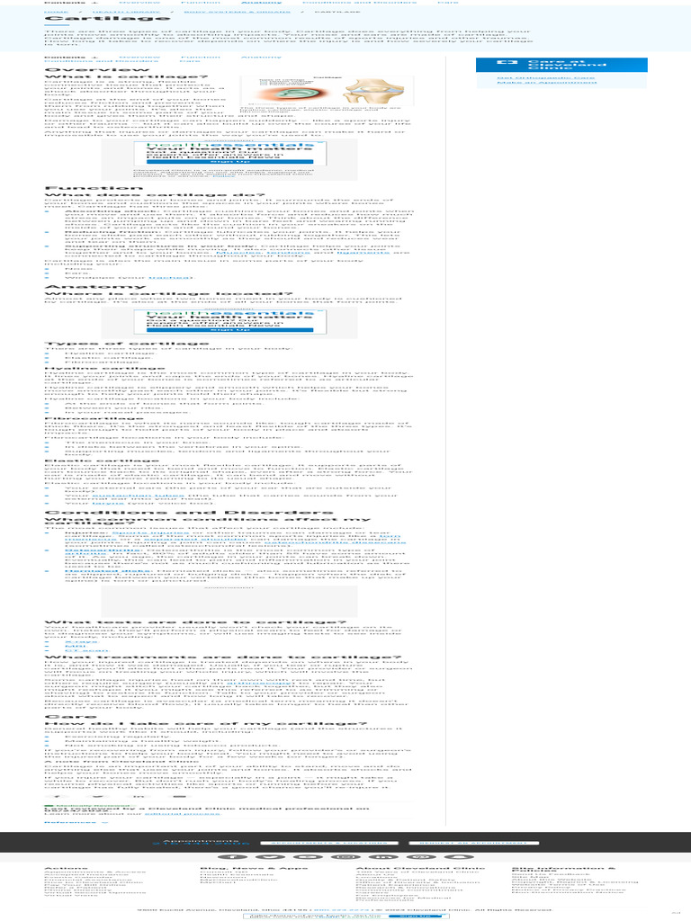 Cartilage what it is function types pdf