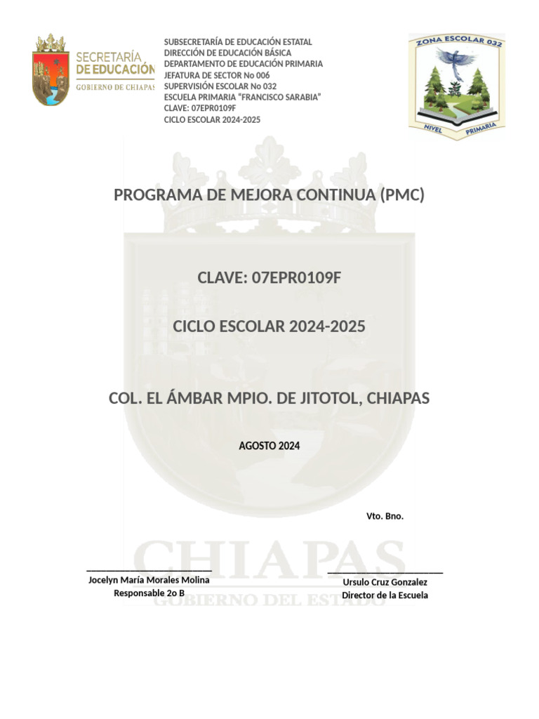 Programa de Mejora Continua (PMC) : AGOSTO 2024 | PDF