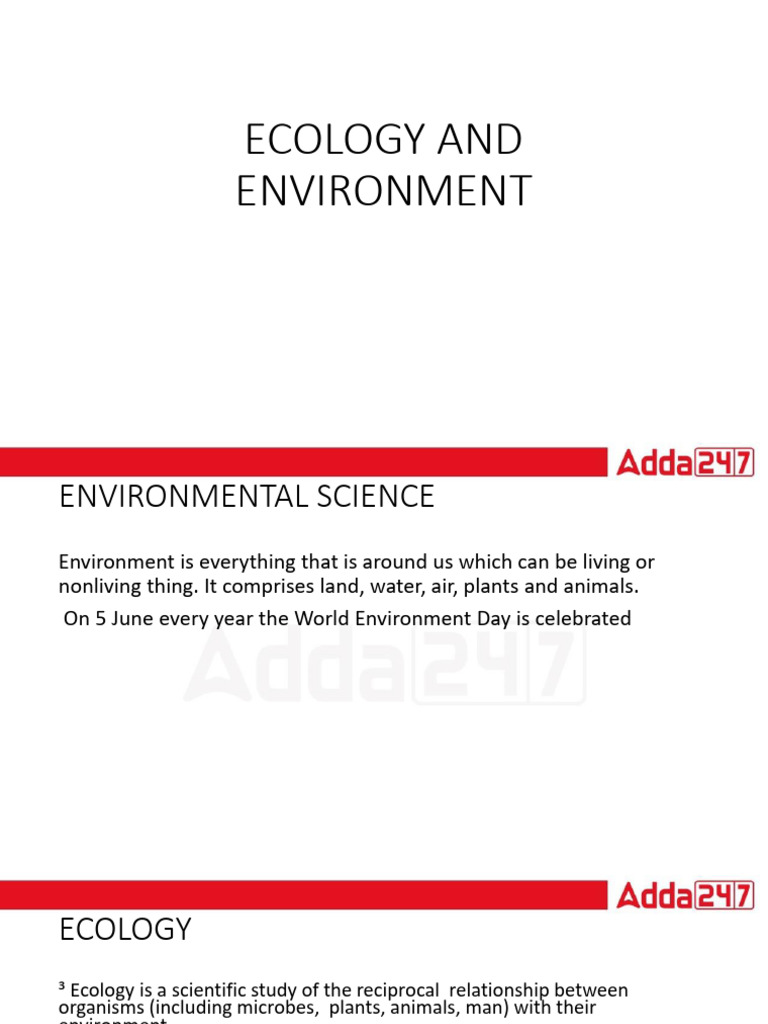 Ecology and Environment | PDF