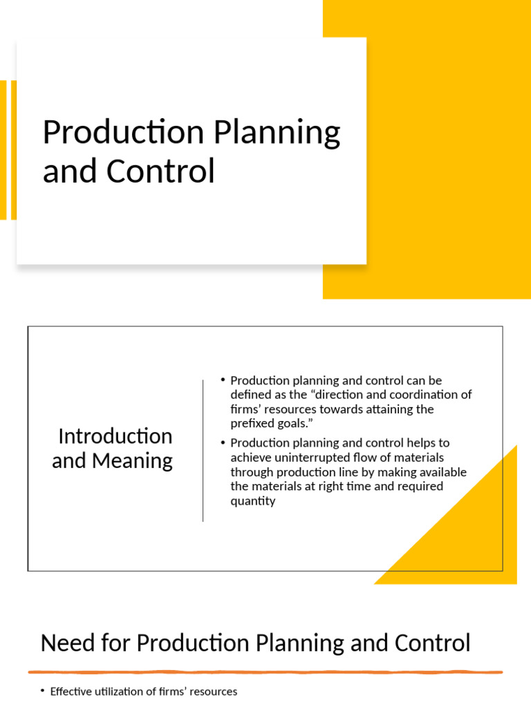 Production Planning and Control | PDF