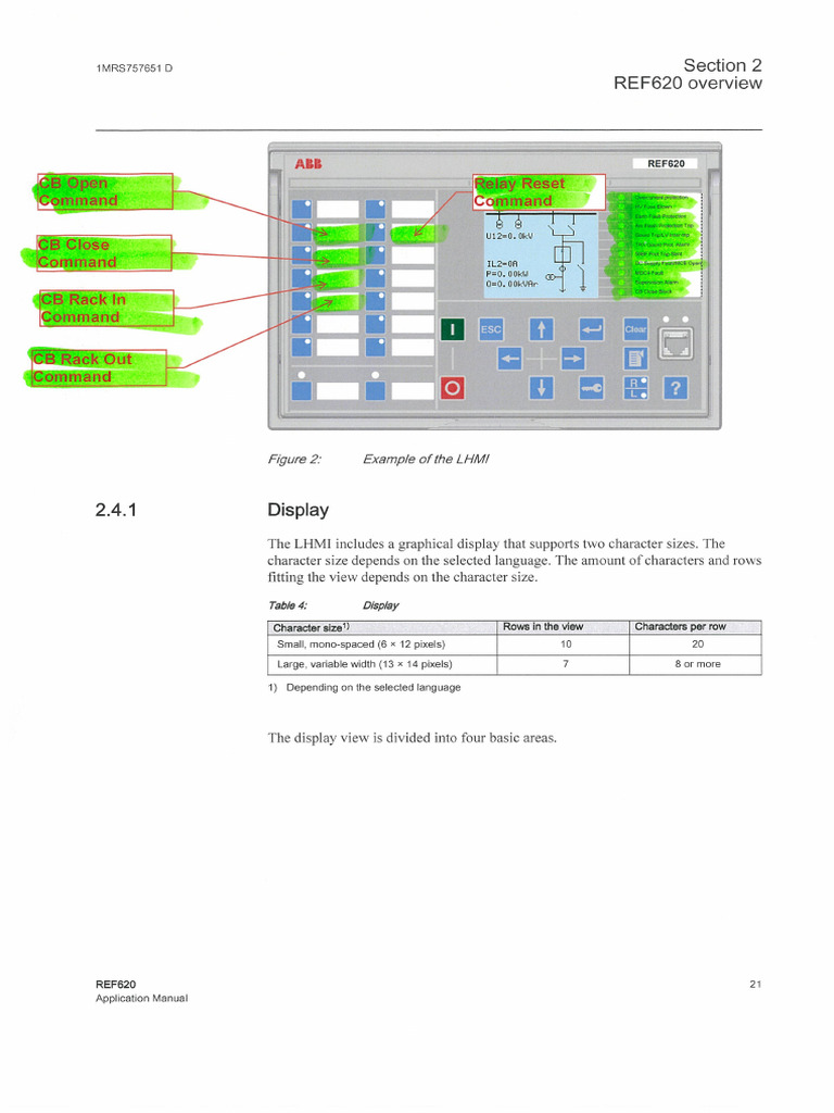 REF620-Pushbutton and HMI For TRX | PDF