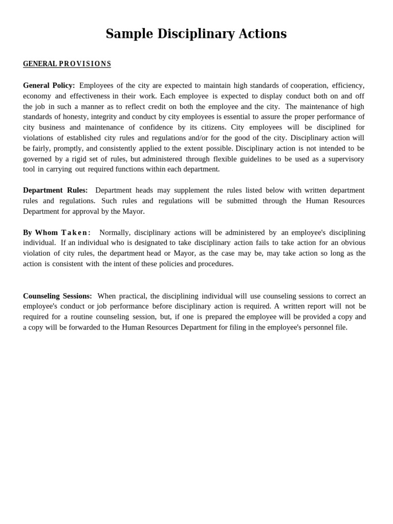 City Employee Disciplinary Guidelines | PDF | Driving Under The ...