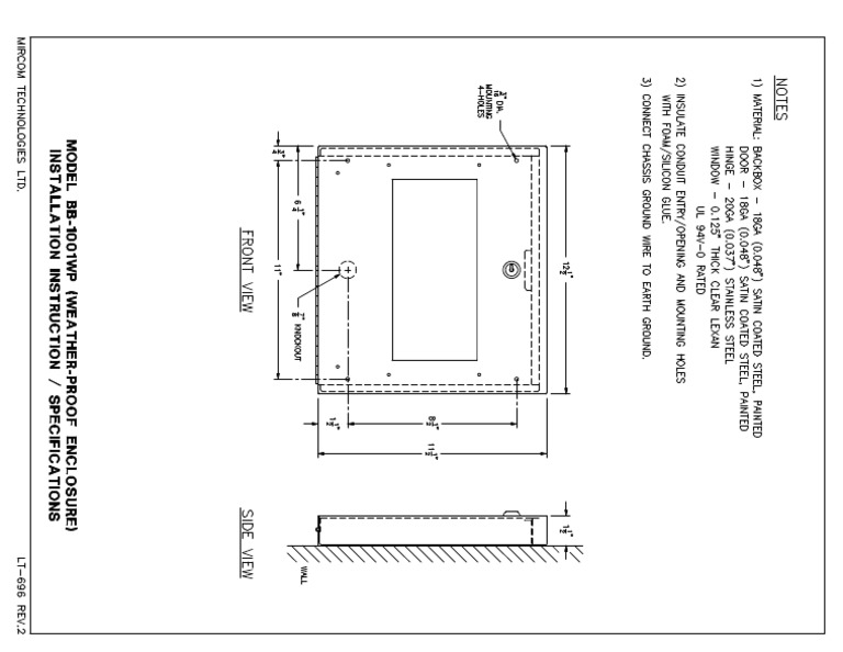 LT-696 BB-1001WP Installation Instructions | PDF