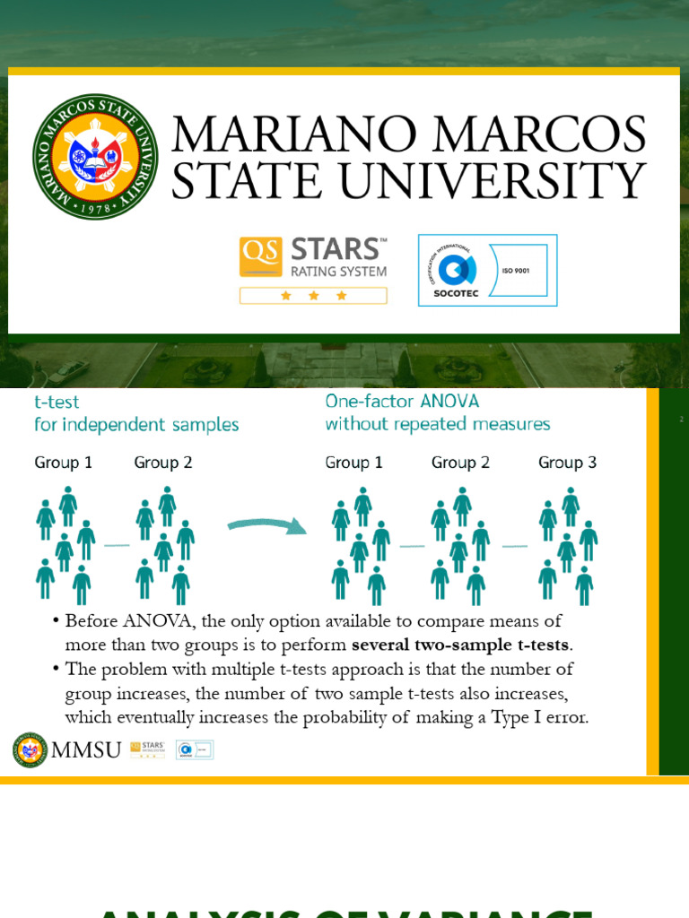 Chapter 7 PPT One Way Analysis of Variance | PDF