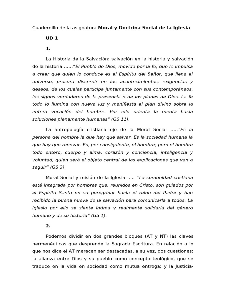 Moral y Doctrina Social de La Iglesia | PDF