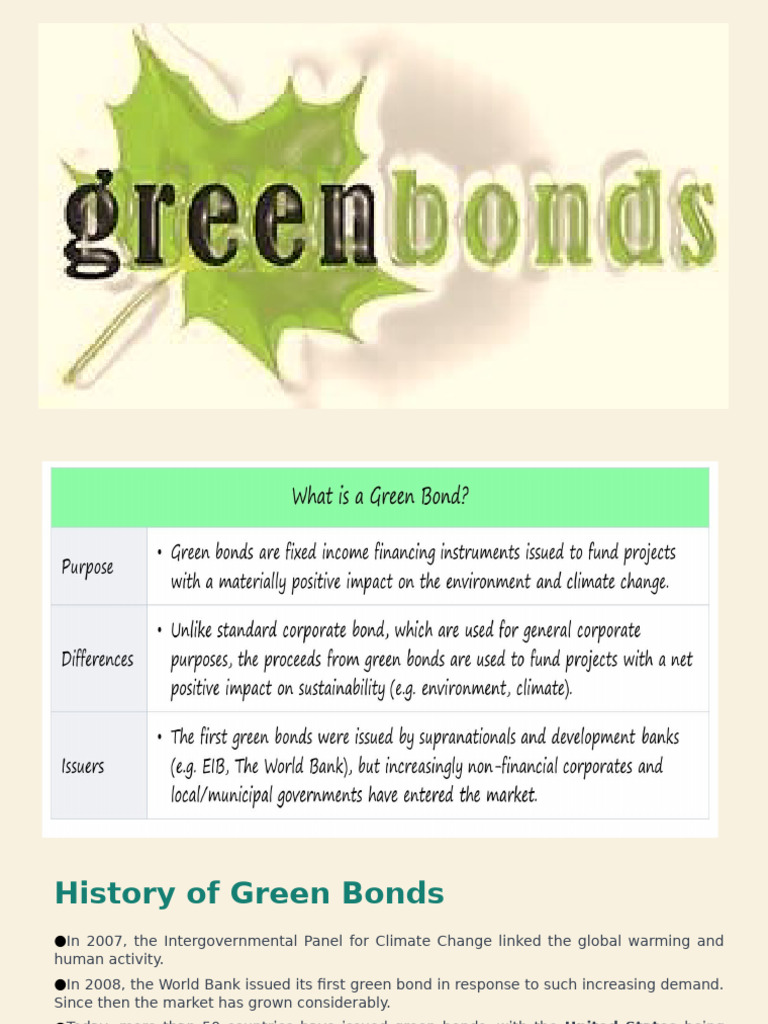 Green Bonds History And Challenges Pdf Bonds Finance