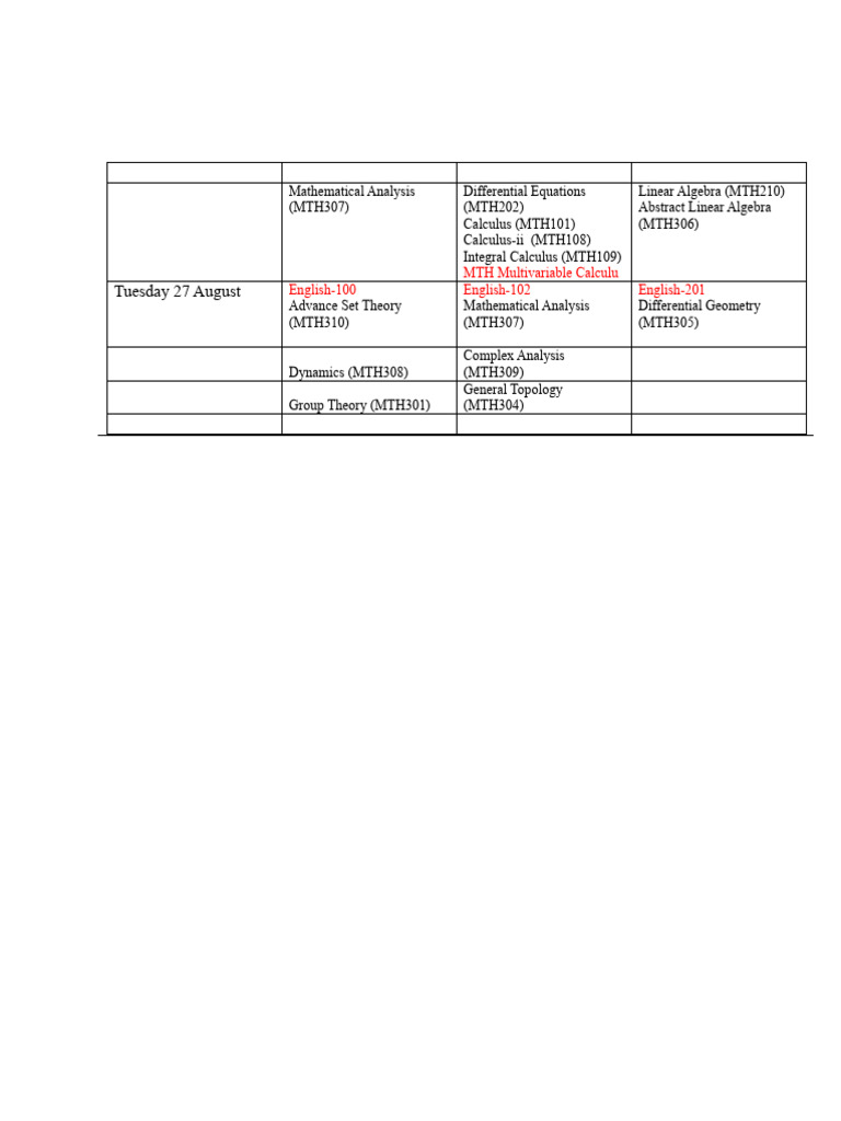 Summer 2024 Math Course Schedule | PDF