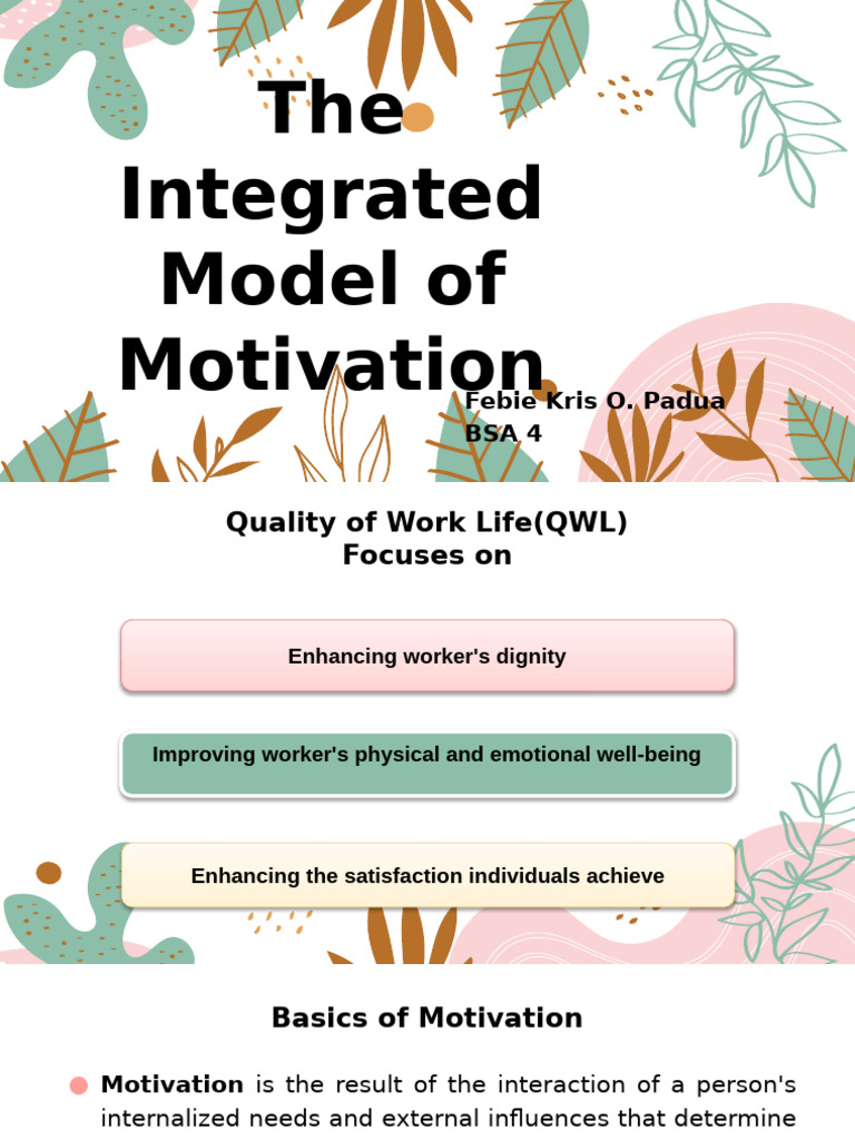 The Integrated Model of Motivation | PDF