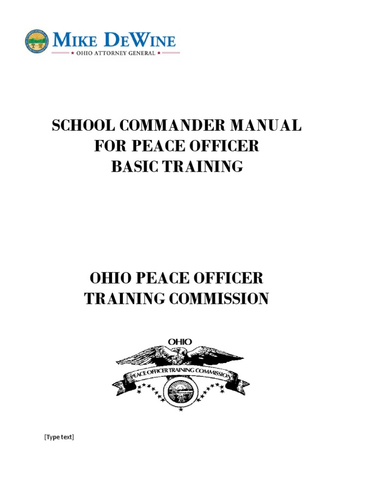 Peace Officer Basic Training Commanders Manual, Effective 7-1-12 | PDF ...