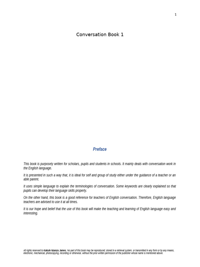 Conversation Book 01 | PDF | Teachers | Marriage
