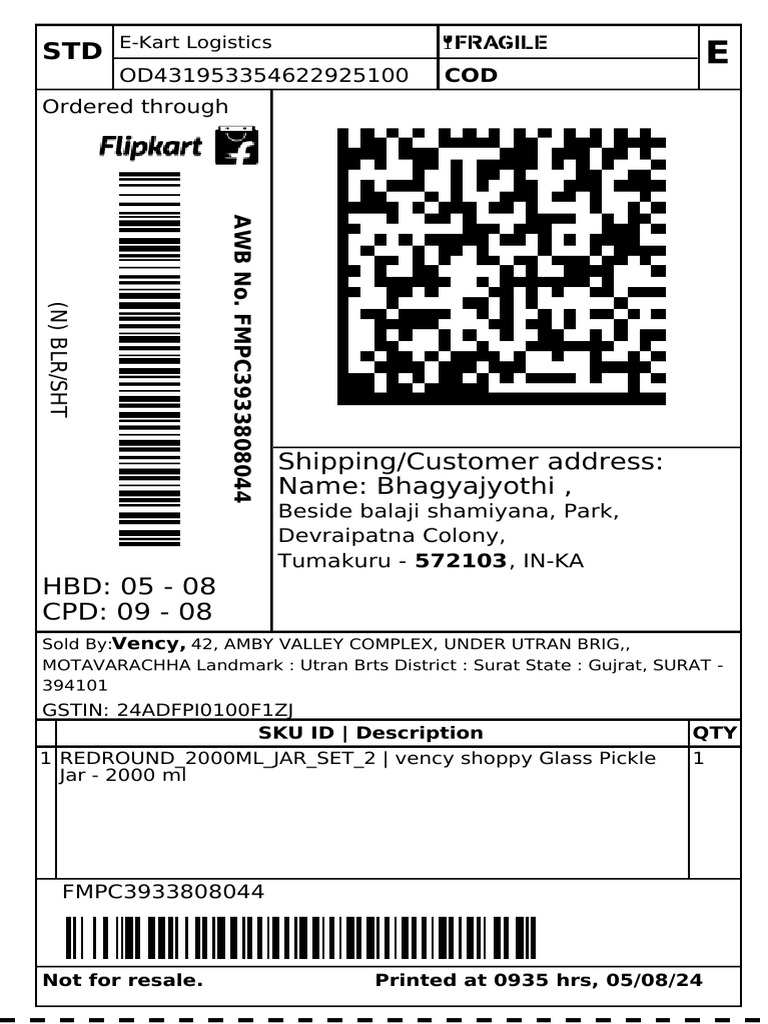 Flipkart Labels 05 Aug 2024 09 35 | PDF