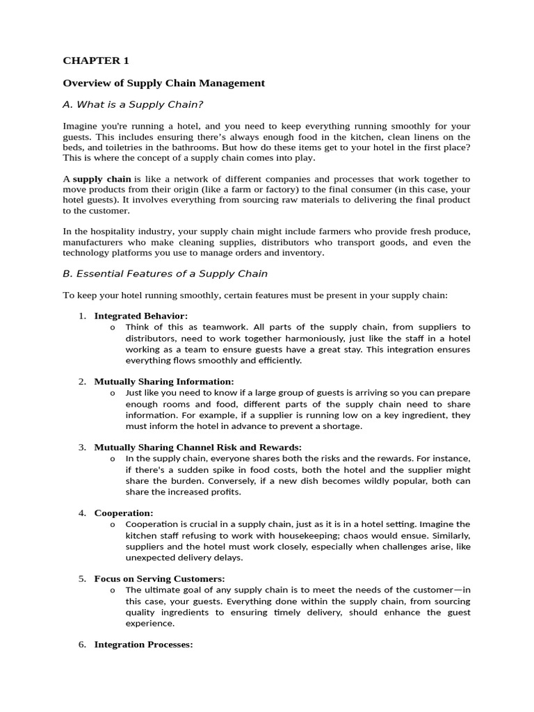 Supply Chain Chapter 1 | PDF