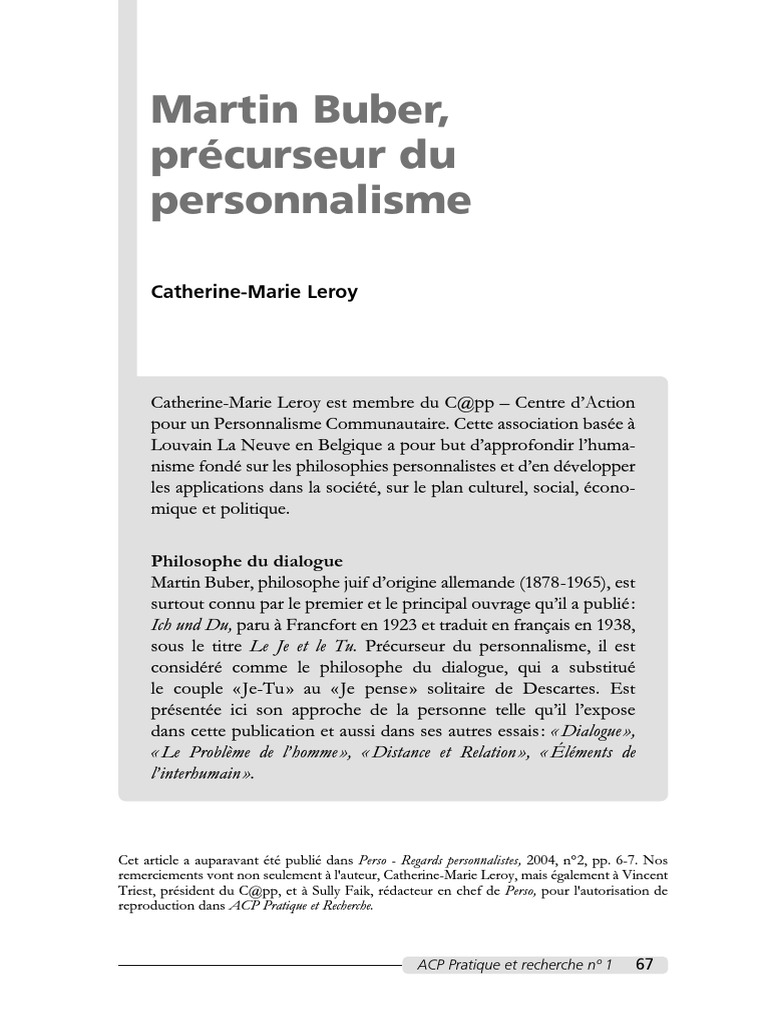 Buber et le dialogue 