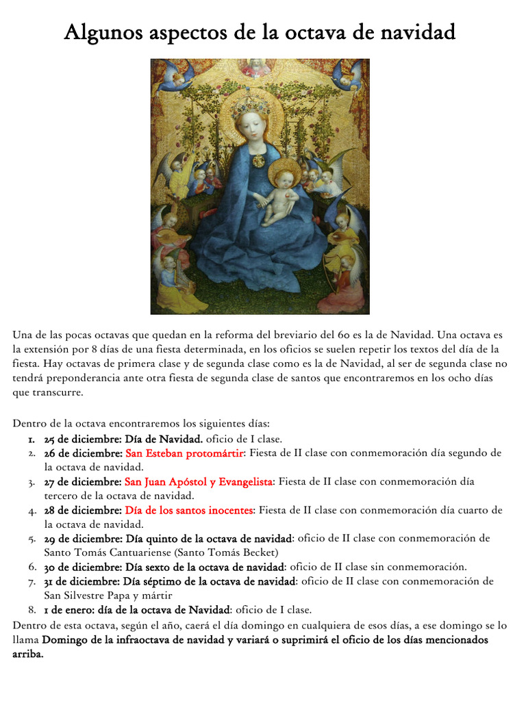 Algunos Aspectos de La Octava de Navidad | PDF