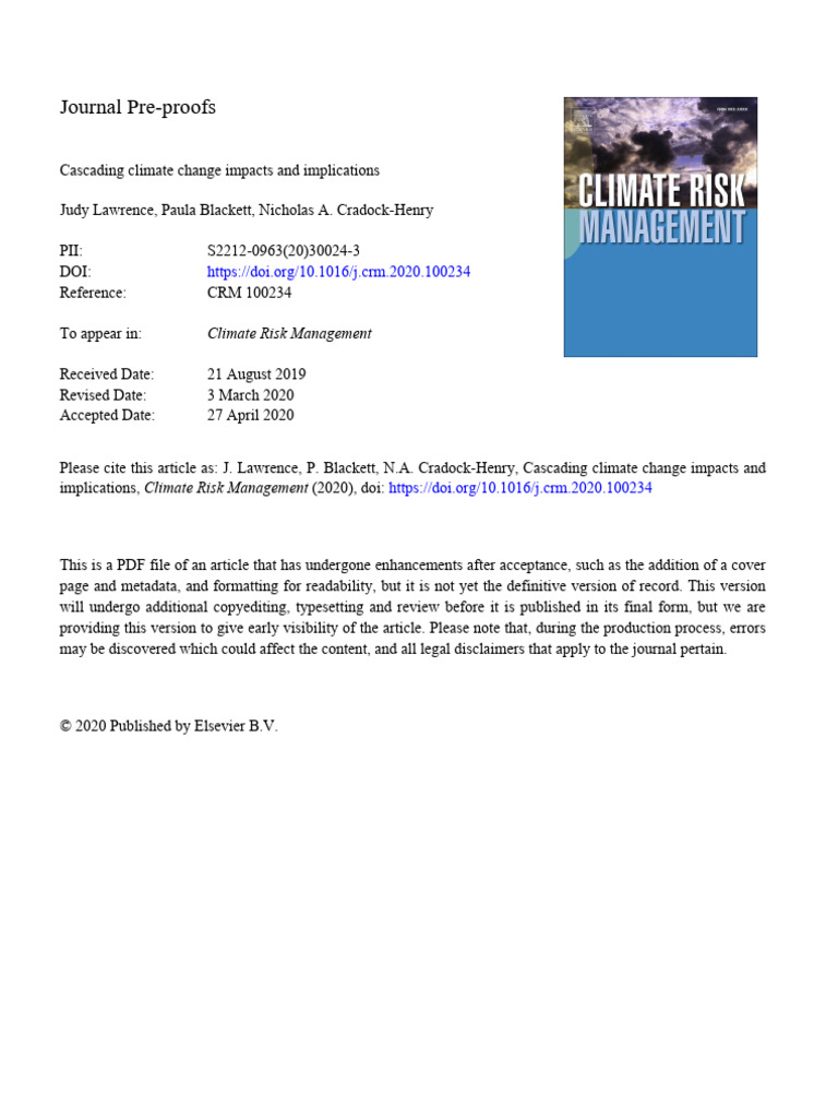 Cascading Climate Change Impacts And Implications Pdf