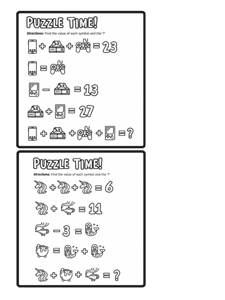 Math puzzles pdf