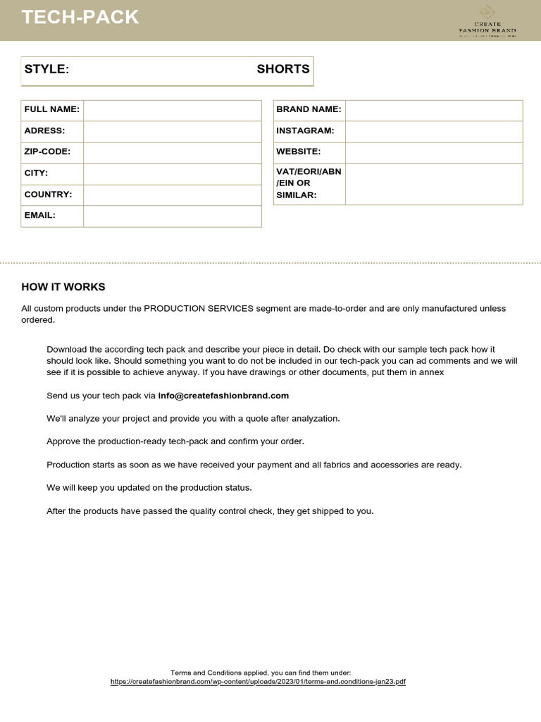 Tech Pack Shorts Development | PDF