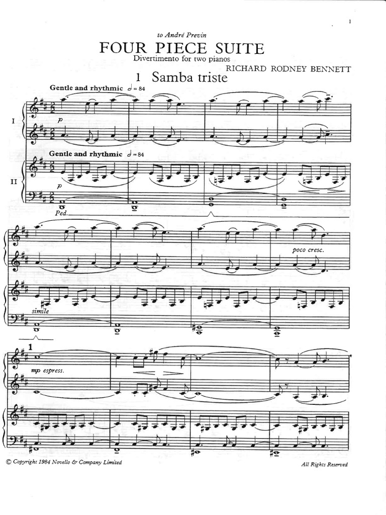 アート・デザイン・音楽 RICHARD RODNEY BENNETT/ FOUR PIECE SUITE Bennett Four Piece Suite | PDF