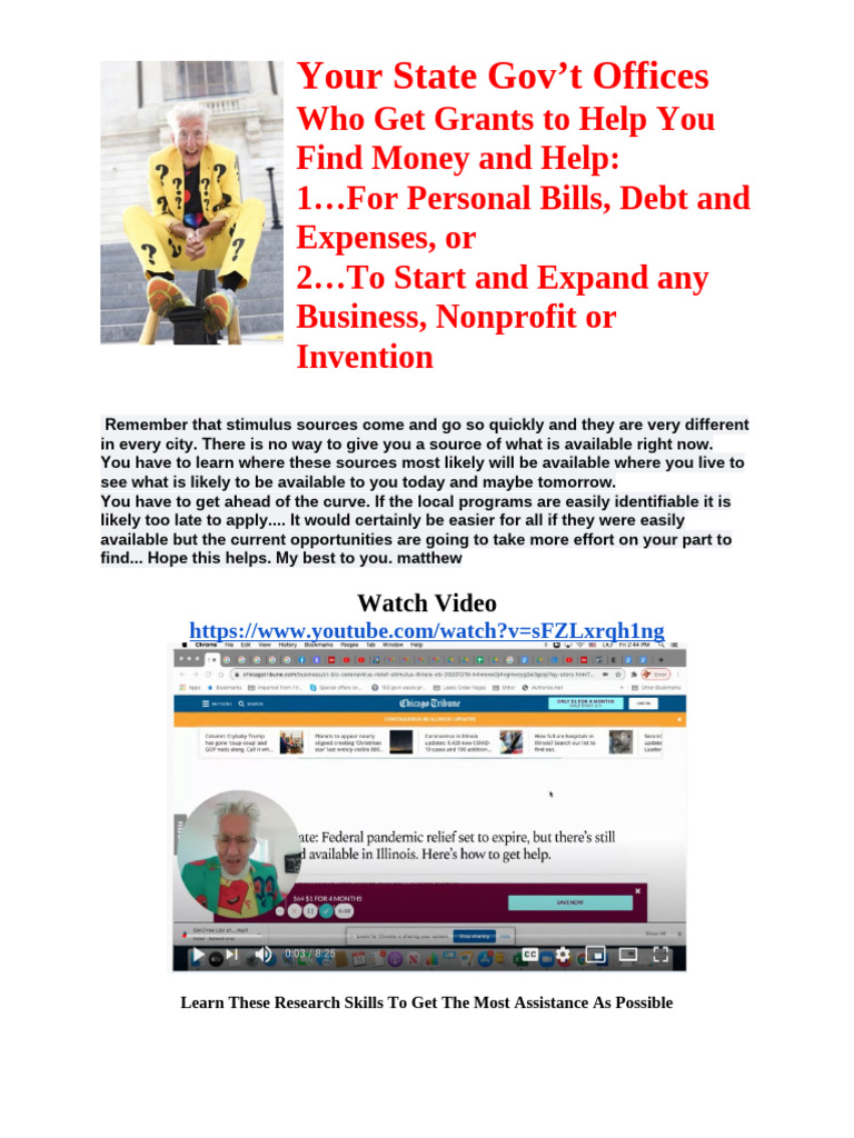 Finding Grants for Personal and Business Needs | PDF | The United ...