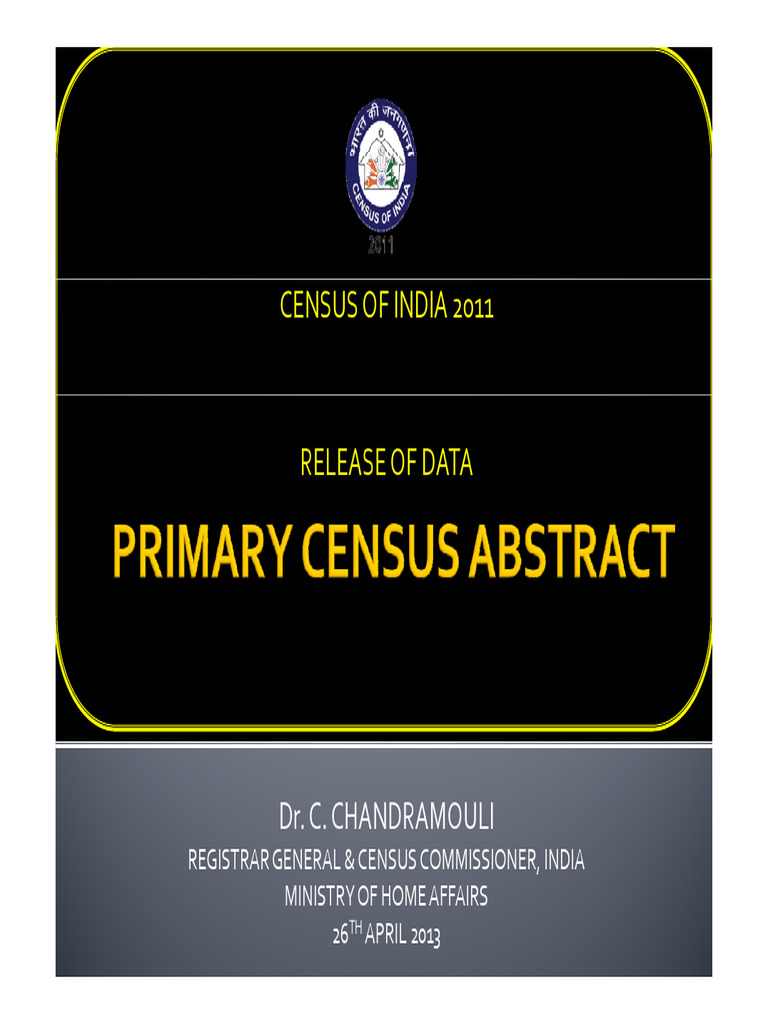 Census of India 2011-PCA Release | PDF